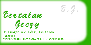 bertalan geczy business card