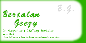 bertalan geczy business card